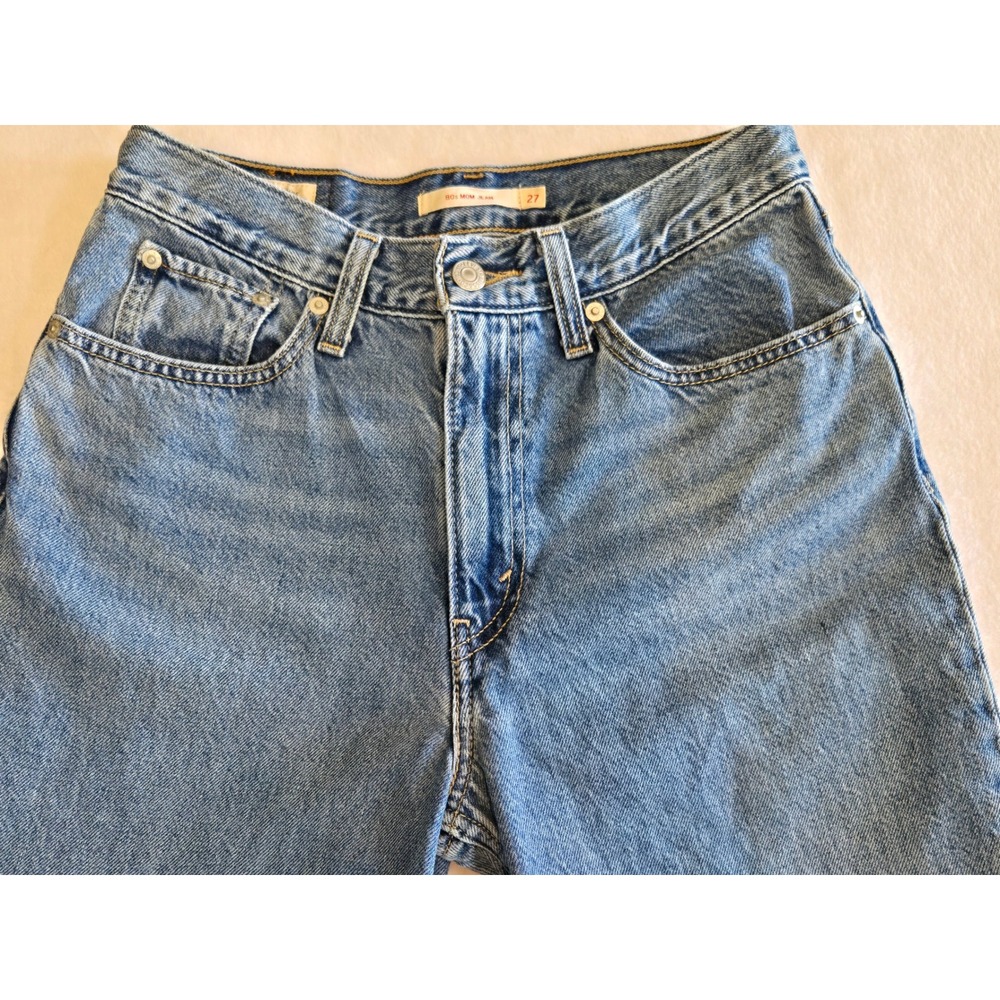 Levis Premium 80s Mom Jeans High Rise Tapered Blue Denim 27 - Picture 11 of 11